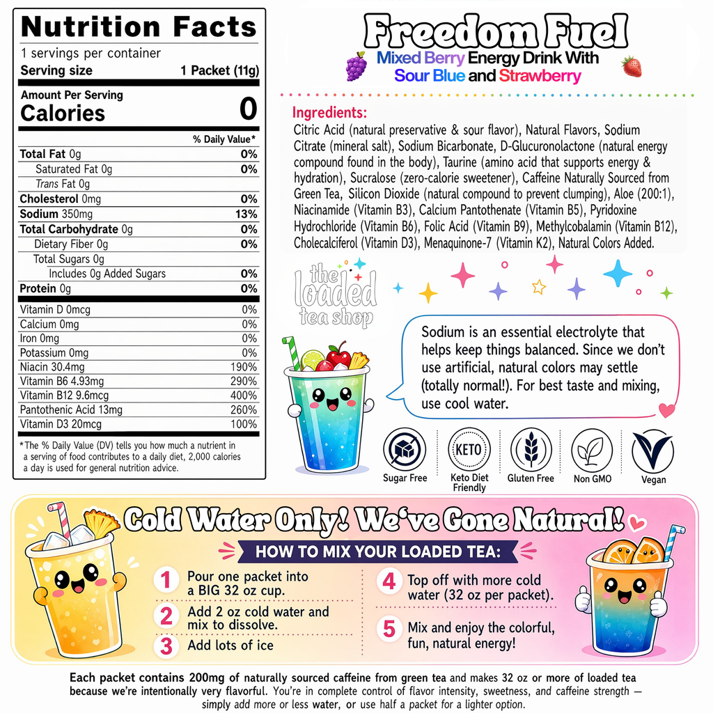 50 Case Freedom Fuel - Mixes On Hand