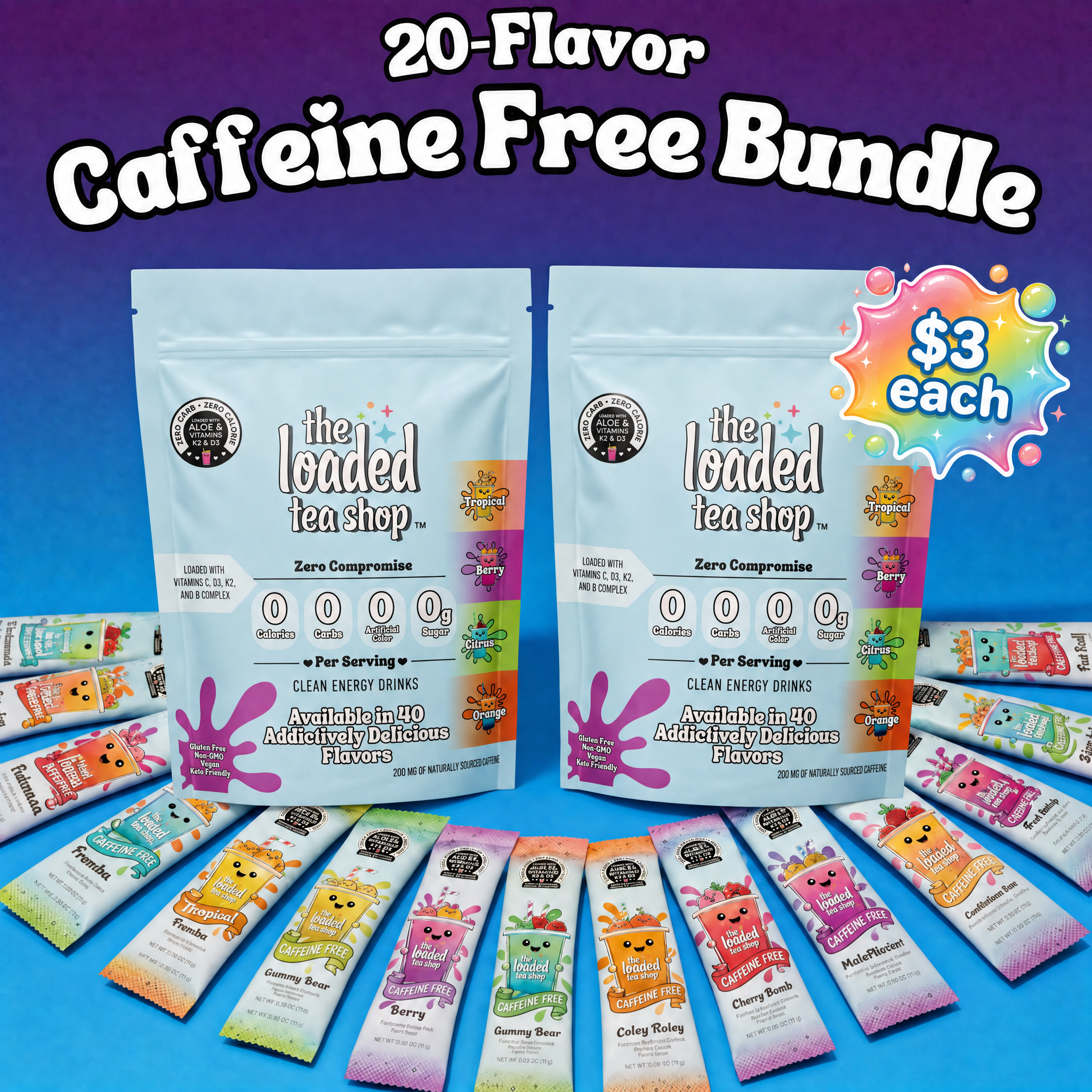 20 Flavor Bundle (Caffeine-Free) - Sip You Can Enjoy